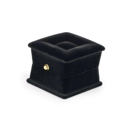 علبة خاتم مخمل أسود | 5.4*5.4*4.2 سم