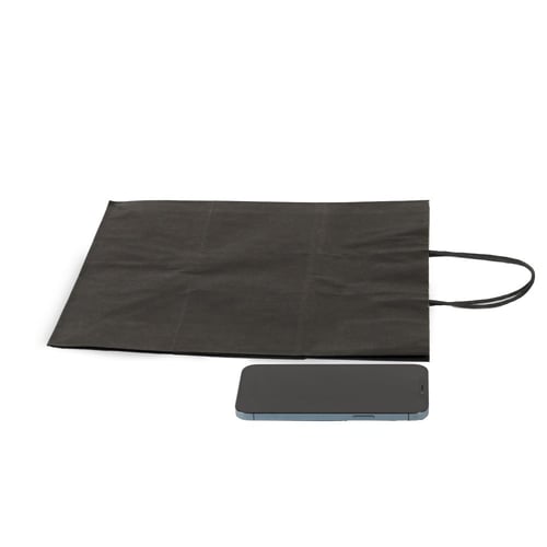 مجموعة ( 12) كيس ورق أسود عرضي الشكل بقاعدة - 31*2...