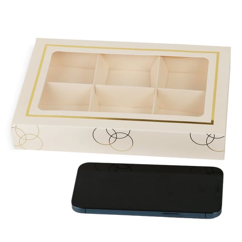 مجموعة (12) علبة فاخرة للشوكليت والحلويات لون بيج...