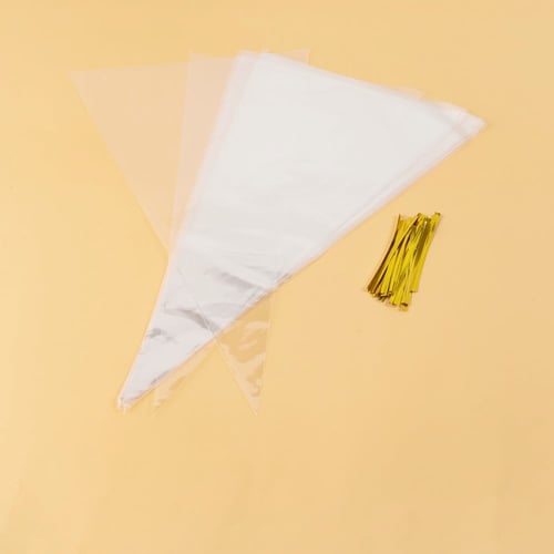 مجموعة (100) كيس بلاستيك شفاف للتوزيعات | 37.5*17...