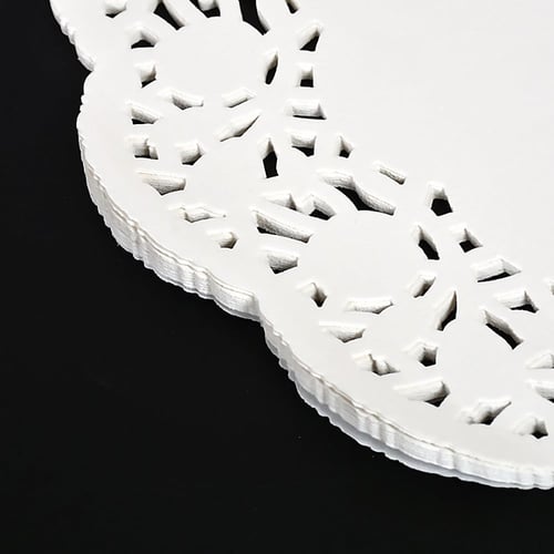 مجموعة ( 50 ) ورق دنتيل ابيض بشكل دائرى