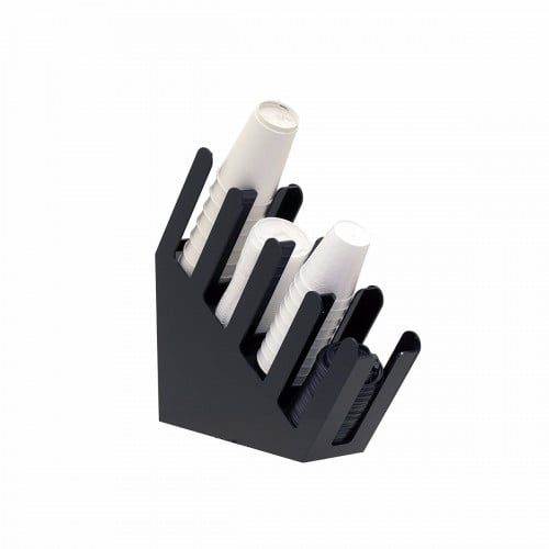 حامل ومنظم للأكواب لون أسود | 4 أقسام