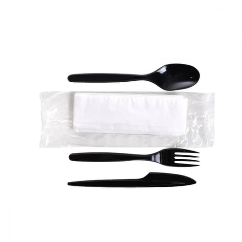 مجموعة (25) طقم (4×1) - ملعقة+سكين+شوكة+منديل