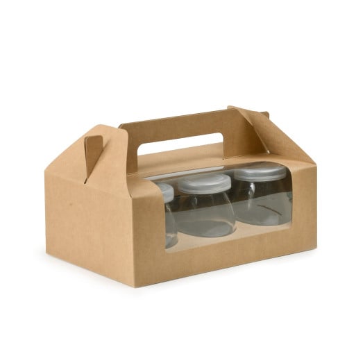 مجموعة (12) علبة كرتونية لحمل علب الزجاج بنافذة شف...