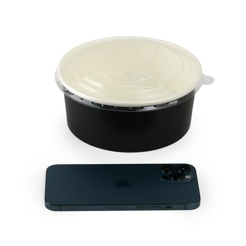 زبدية ورقية لون أسود بغطاء شفاف - (25) قطعة | 37 ا...