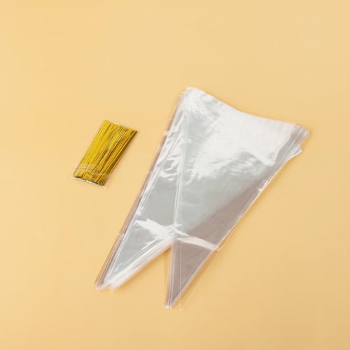 مجموعة (100) كيس بلاستيك شفاف للتوزيعات