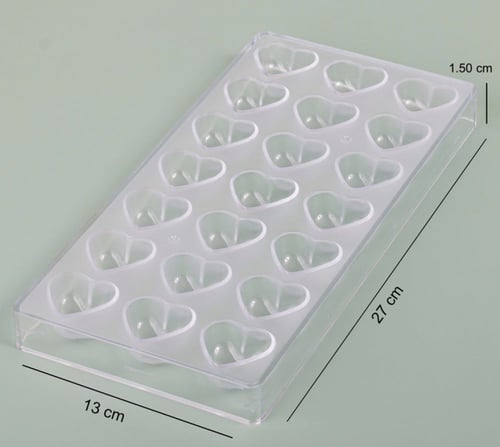 قالب اكريليك للشوكلاته بشكل قلب - 21 قالب