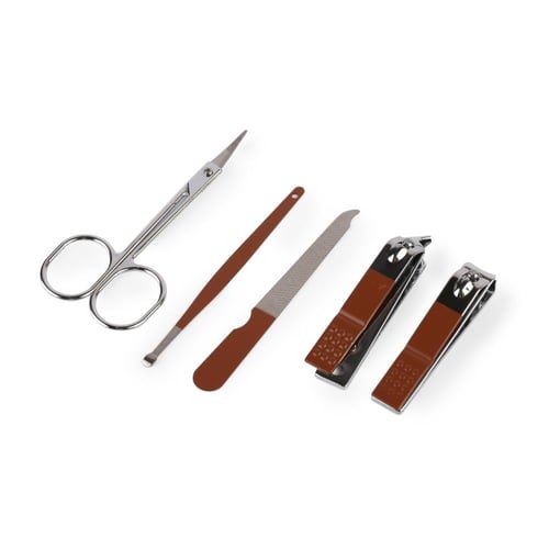 حقيبة طقم العناية بالأظافر توزيعات فاخرة لون بني-(...