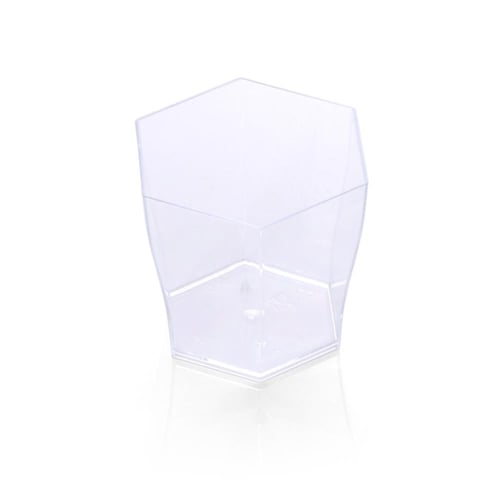 كاسات حلى بلاستيك شفافة سداسية فاخرة - (24) حبة| 6...