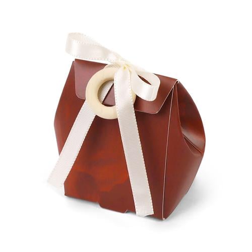 مجموعة (12) حقيبة توزيعات فاخرة مع شريطة - لون أحم...