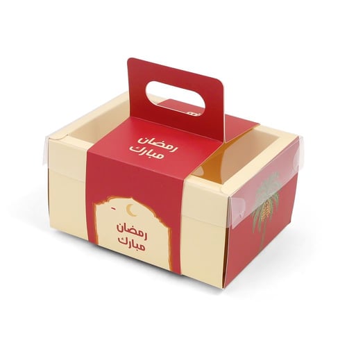 مجموعة(12)علبة توزيعات "رمضان مبارك" أحمر