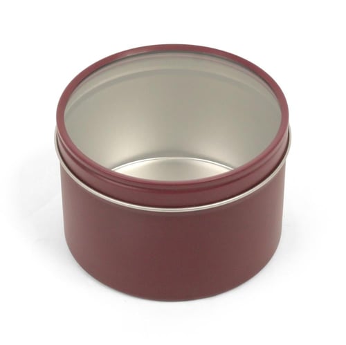 مجموعة(3) علب معدنية دائرية فاخرة بنافذة شفافة بال...