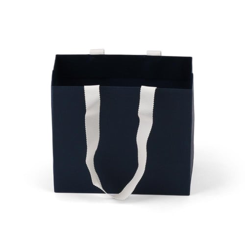 كيس كرتون لون كحلي بمسكة شريطة -(12)|16*8*14سم