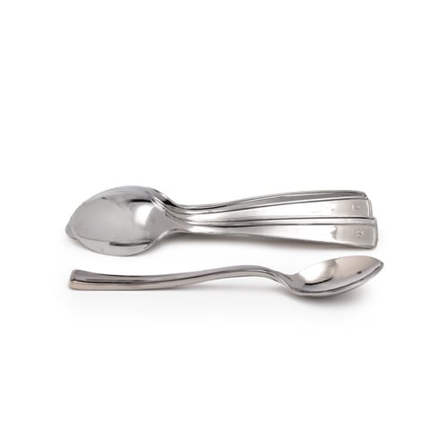 مجموعة (12) ملعقة بلاستيك فضية للحلى والشاي