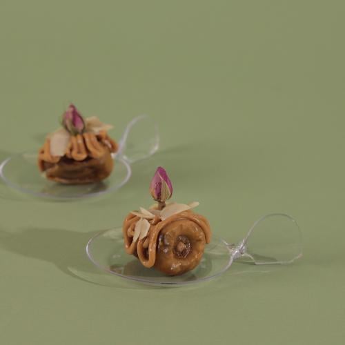 مجموعة (24) صحن شفاف للحلويات والميني كيك