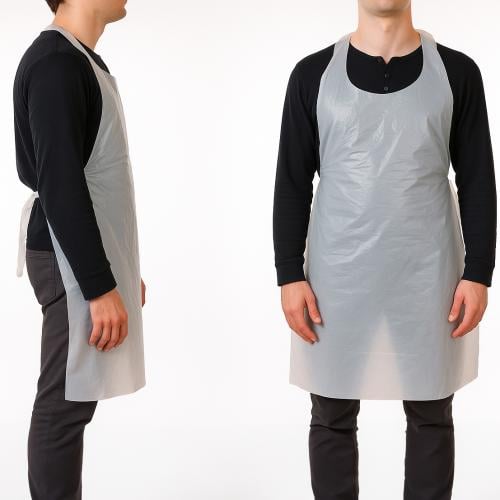 مريلة بلاستيك شفافة للاستخدام مرة واحدة (80) حبة