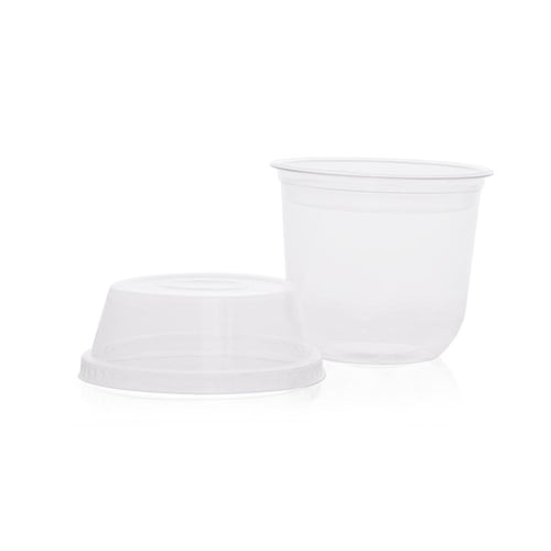 مجموعة (25) كوب بلاستيك شفاف مع حامل للمكسرات والا...