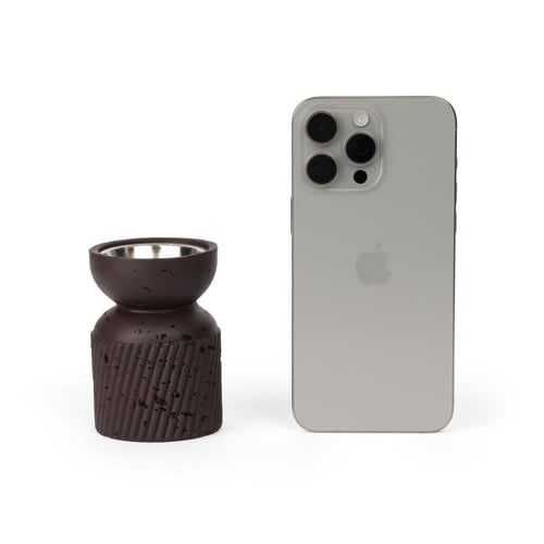 مبخرة سيراميك انيقة بقاعدة اسطوانية - لون بني