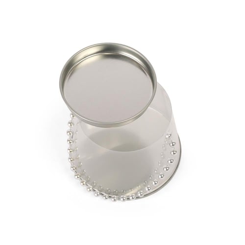 مجموعة(6) علب توزيعات أنيقة باللون الفضي وسلسلة خر...