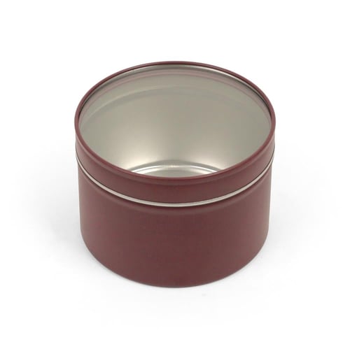 مجموعة(3) علب معدنية دائرية فاخرة بنافذة شفافة بال...