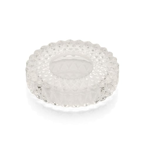 علبة فاخرة للمناديل زجاجية دائرية شفافة