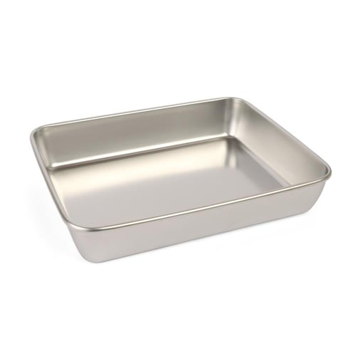 صينية ستانلس ستيل لحفظ الحلويات والطعام بغطاء بلاس...