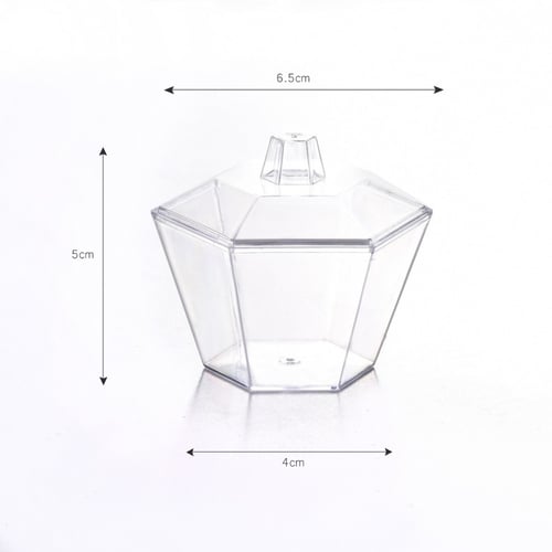 مجموعة ( 12) صحن بلاستيك فاخر بشكل سداسي لتقديم ال...