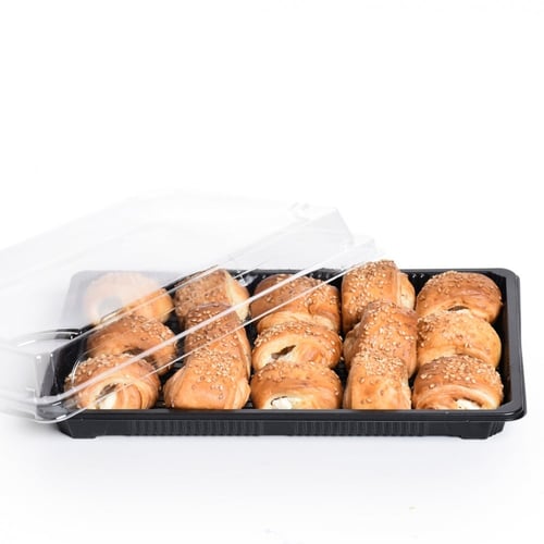 مجموعة (10) علبة فاخرة للأطعمة والحلويات سوداء بغط...