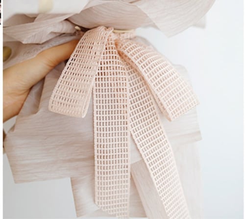 رول شرائط قماش لتغليف العلب الهدايا بيج - 16متر