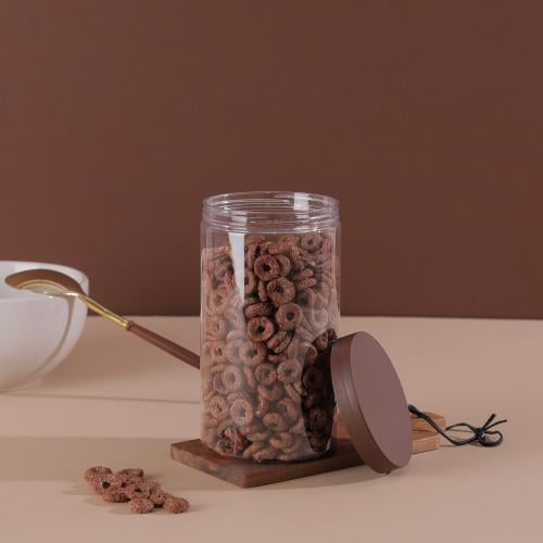 مجموعة (12) علبة بلاستيك بغطاء بني- 720 مل