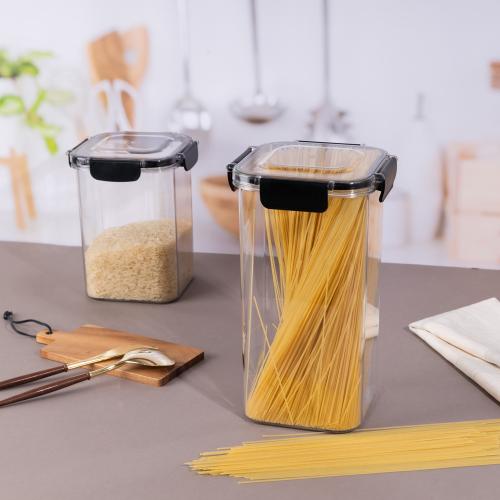 حافظة طعام طويلة شفافة بغطاء محكم الإغلاق | 12.5*1...