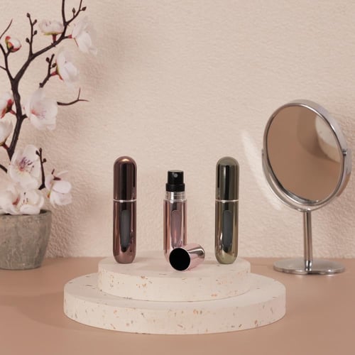 علبة عطر فارغة وفاخرة بلون بني - (6) حبات