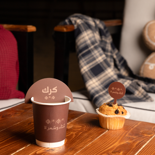 مجموعة (12) كرت للأكواب بثيم الشتاء "كرك" - باللون...