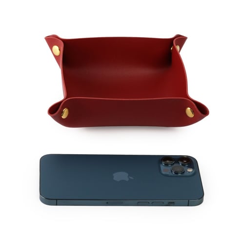 سلة توزيعات جلد مربعة بلون عودي -(6) حبة