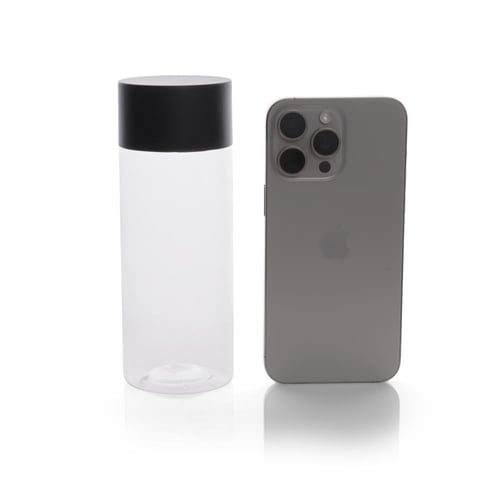 مجموعة (12) علبة بلاستيك بغطاء أسود | 400 مل