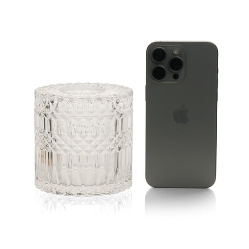 علبة فاخرة للمناديل زجاجية دائرية شفافة