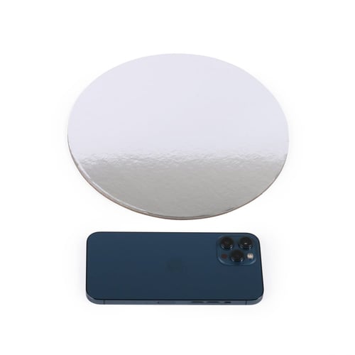 مجموعة (11) قاعدة كيك دائرية بلون فضي فاخر | 22 سم