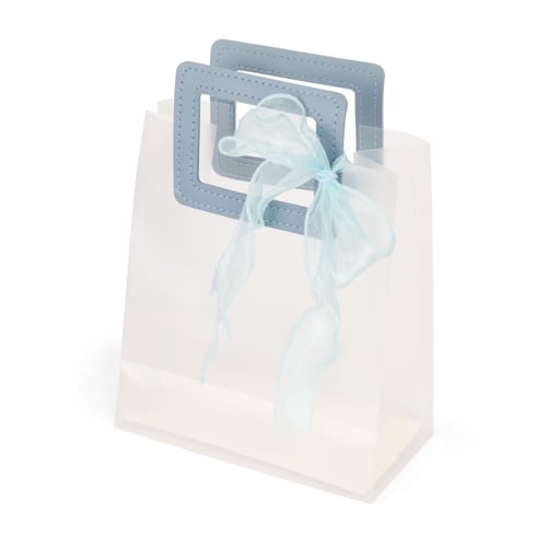 أكياس هدايا صغيرة فاخرة وشفافة بشريطة علوية أزرق-...