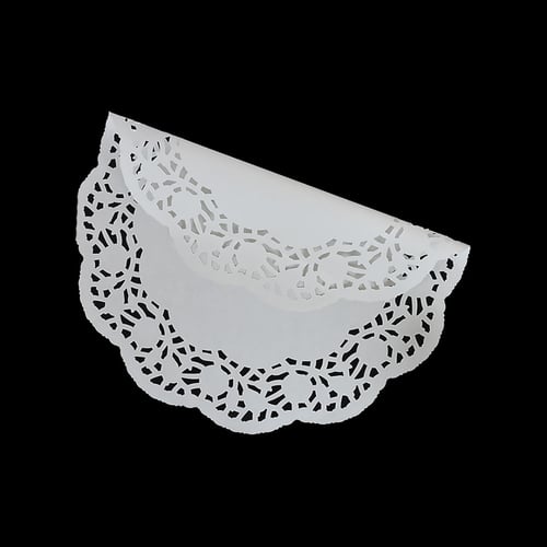 مجموعة ( 65) ورق دنتيل ابيض بشكل دائرى