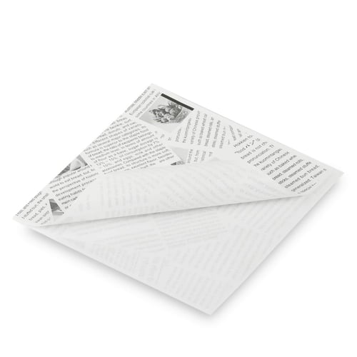 مجموعة(50) ورق للساندويتش بطبعات جريدة وجيب