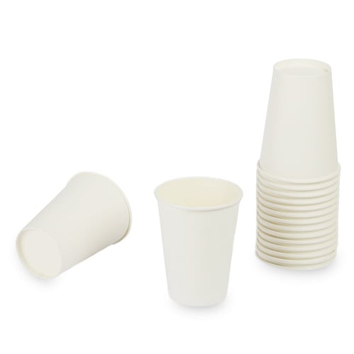 مجموعة (50) كوب ورق أبيض فاخر | 12 انز