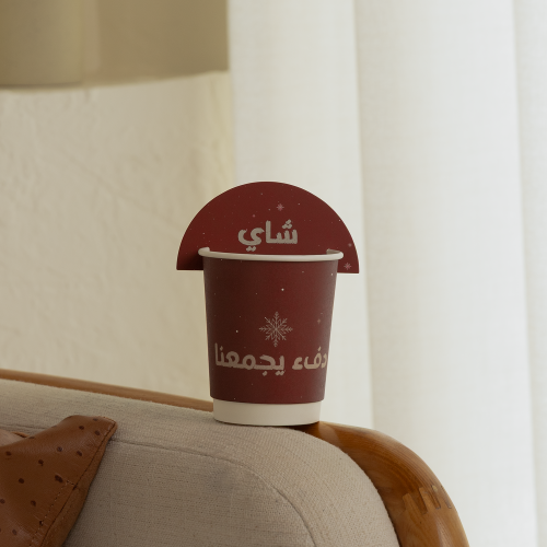 مجموعة (12) كرت للأكواب بثيم الشتاء "شاي" - باللون...