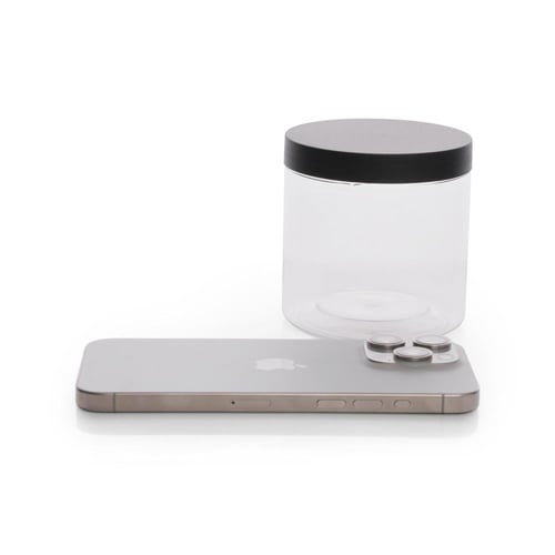 مجموعة (12) علبة بلاستيك بغطاء أسود | 350مل