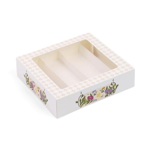 مجموعة (12) علبة ورقية فاخرة بنمط هندسي أزرق - 4 أ...