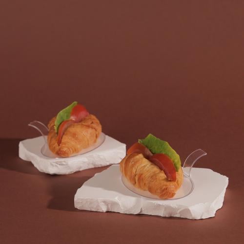 قواعد كيك بيضاوية شفافة ومسكة جانبية - (50) حبة| 7...