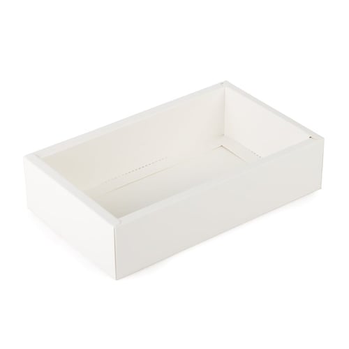 علب ورقية بلون أبيض وغطاء شفاف قابل للسحب - (12) ح...