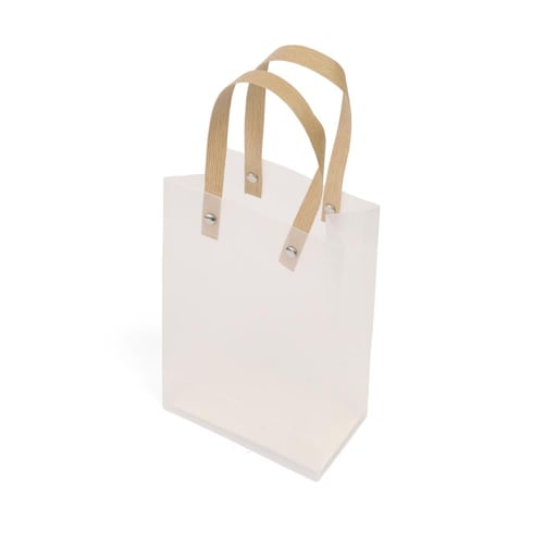 مجموعة(6) أكياس هدايا بلاستيك شفافة بمسكة يد لون ب...