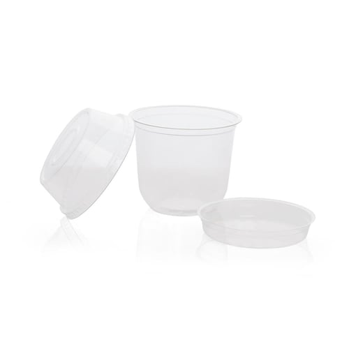 مجموعة (25) كوب بلاستيك شفاف مع حامل للمكسرات والا...