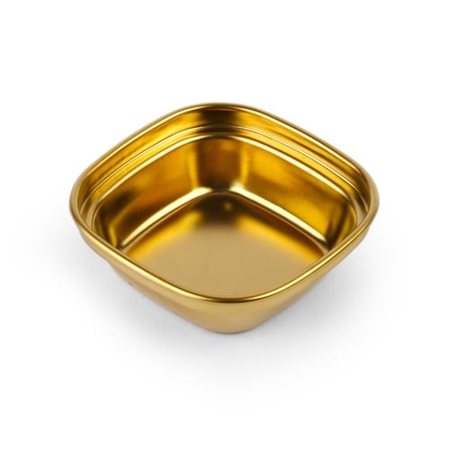 وعاء تقديم مربع ذهبي فاخر -(6) حبة|8*8 سم