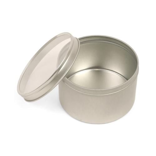 مجموعة(3) علب معدنية دائرية فاخرة بنافذة شفافة بال...